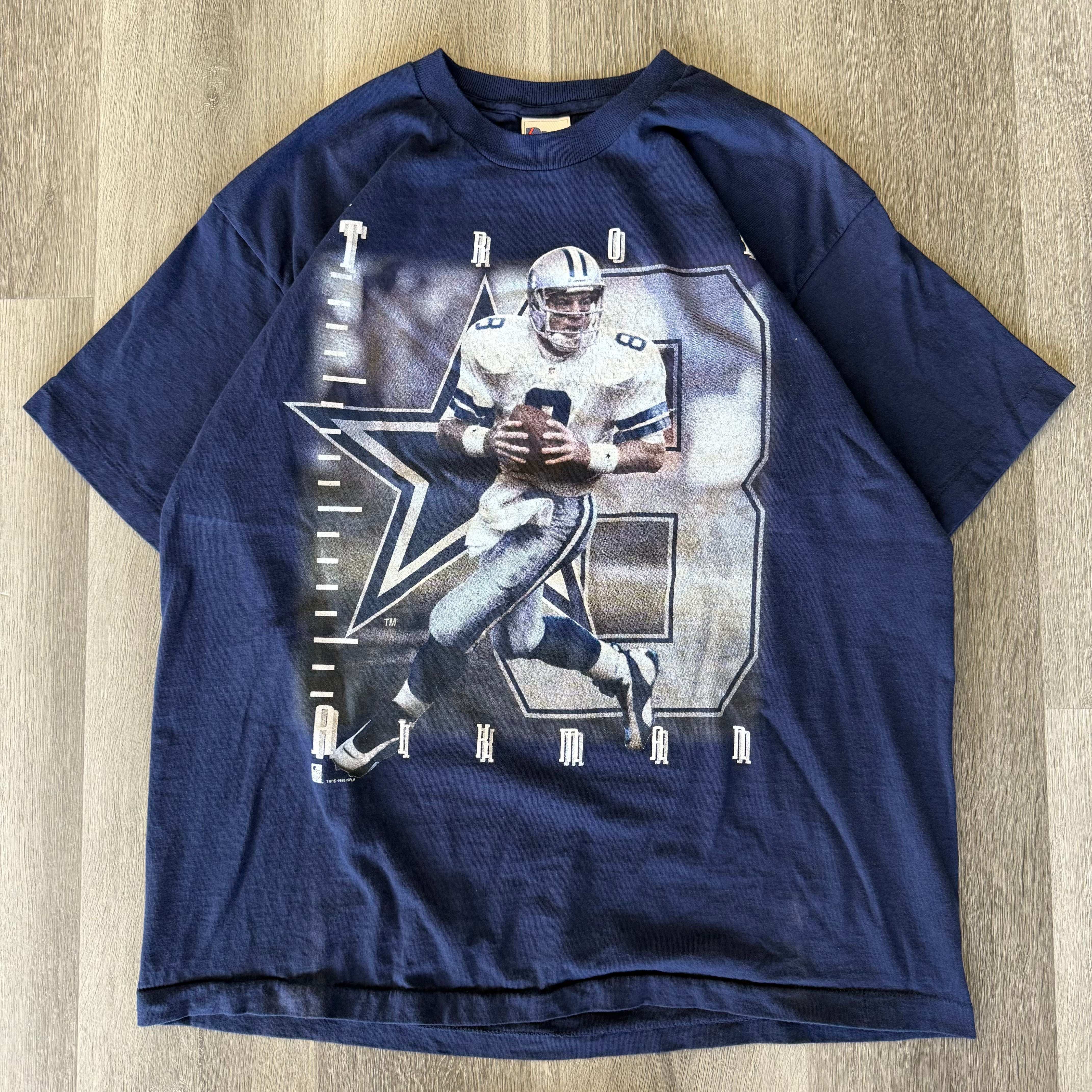 Vintage 1995 Pro Player Dallas Cowboys Troy Aikman tee, pre-owned, single stitch.