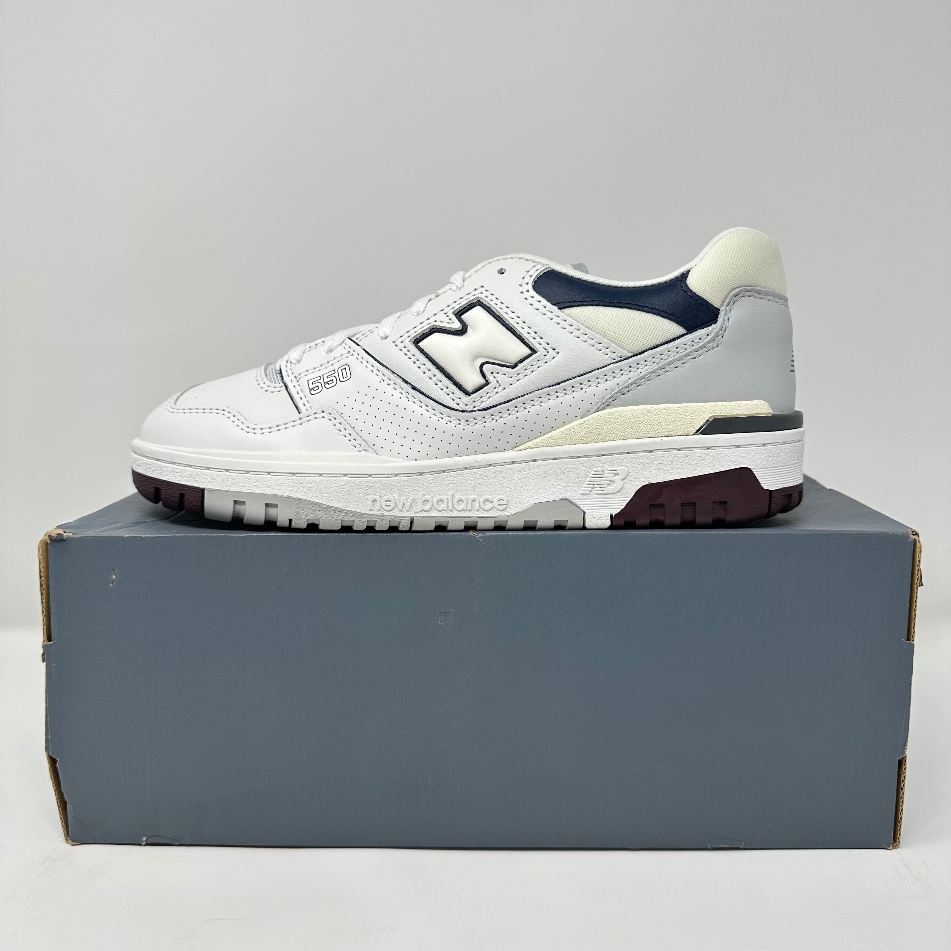 New Balance 550 White Natural Indigo Burgundy