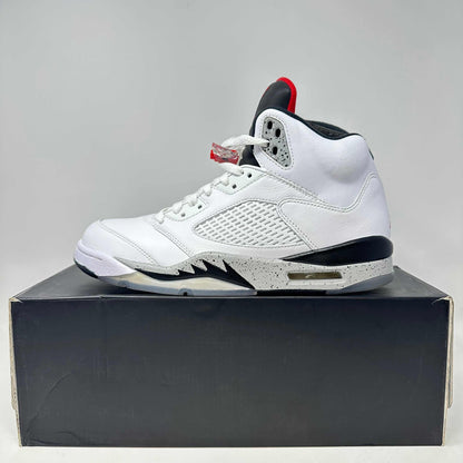 Jordan 5 Retro White Cement sneaker, brand new, on a box with all accessories included.