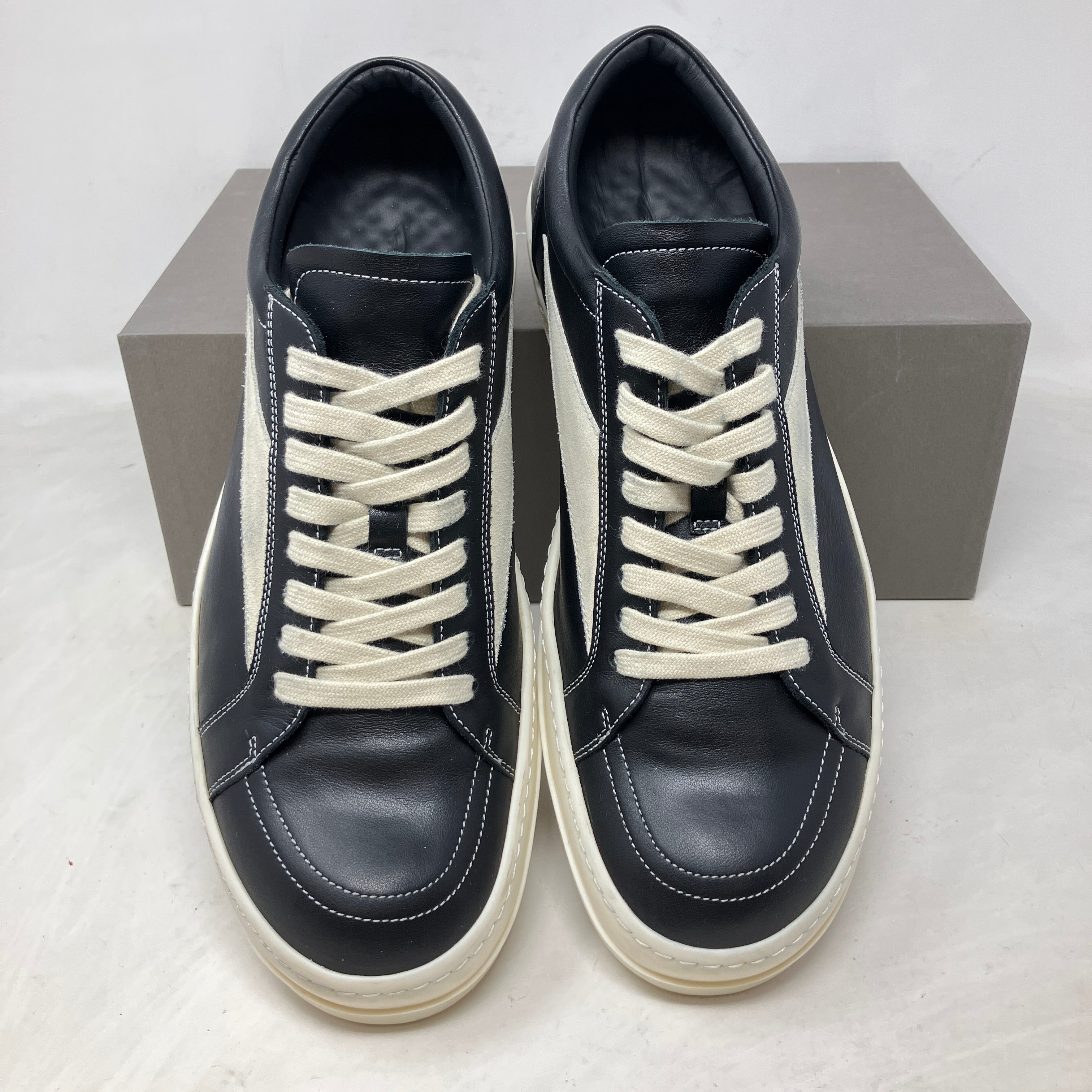 Rick Owens Vintage Leather Sneaker Black Milk
