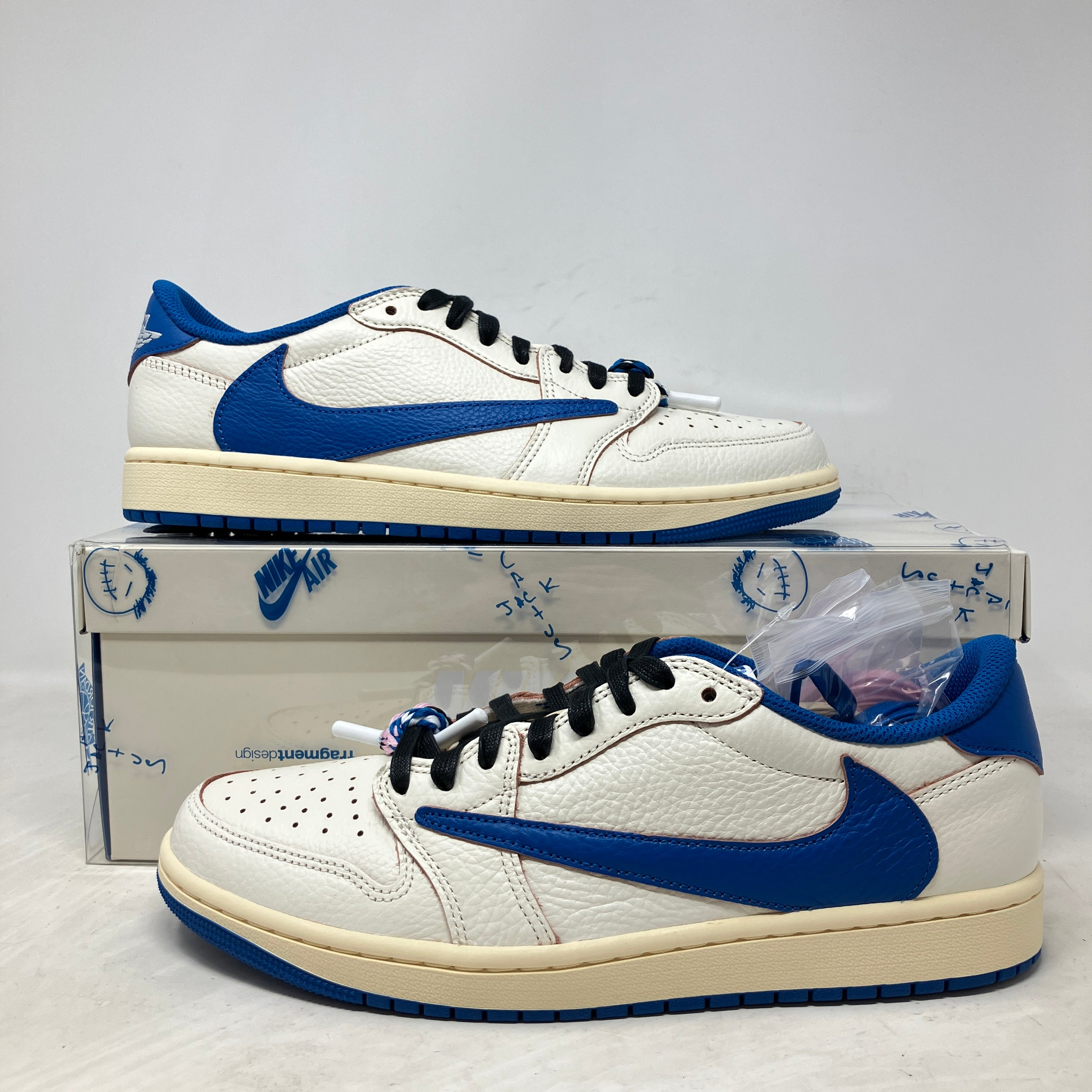 Jordan 1 Retro Low OG SP Fragment x Travis Scott Sail Military Blue