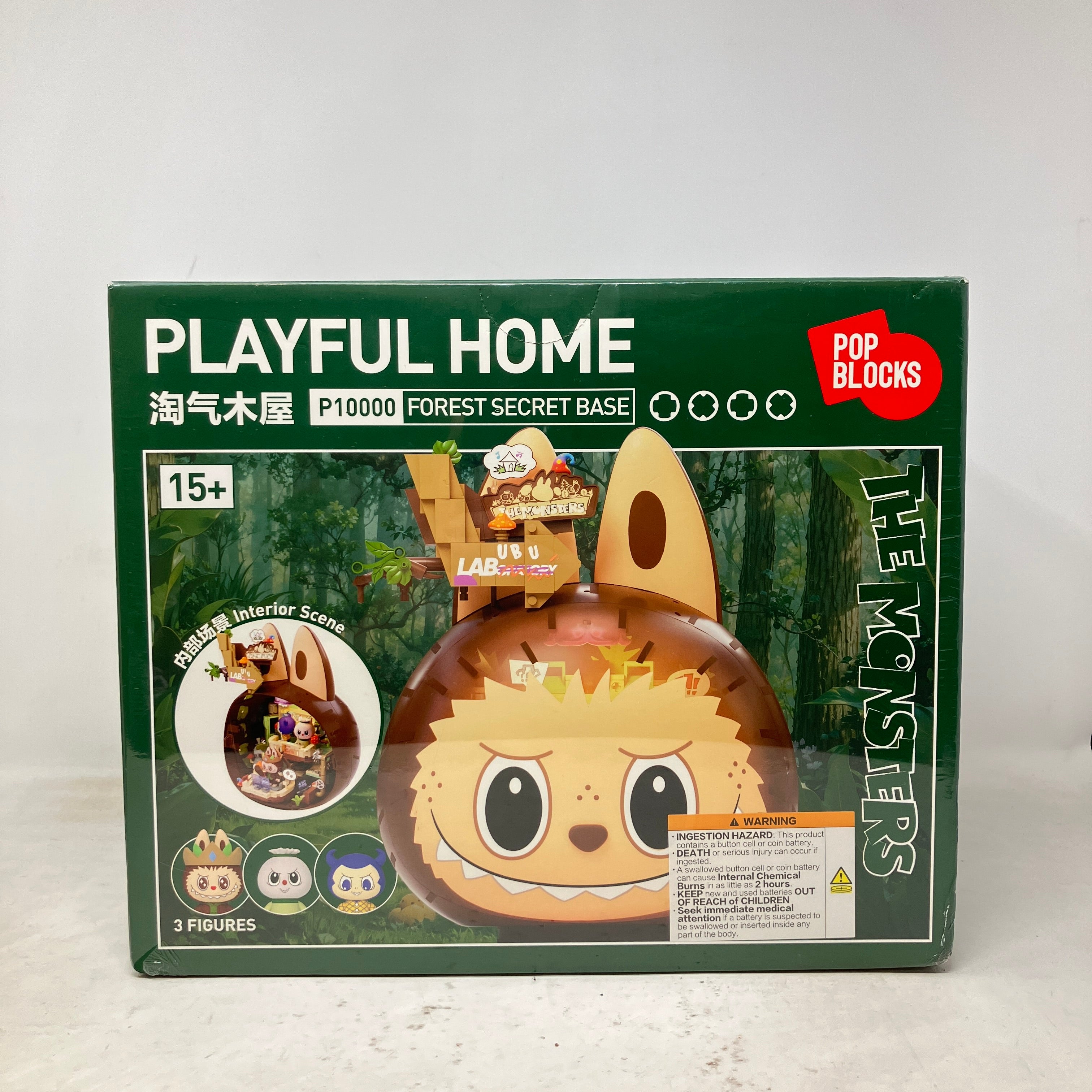 Pop Mart Pop Blocks Labubu The Monsters Forest Secret Base Series Blocks Playful Home P10000 Building Block(P)