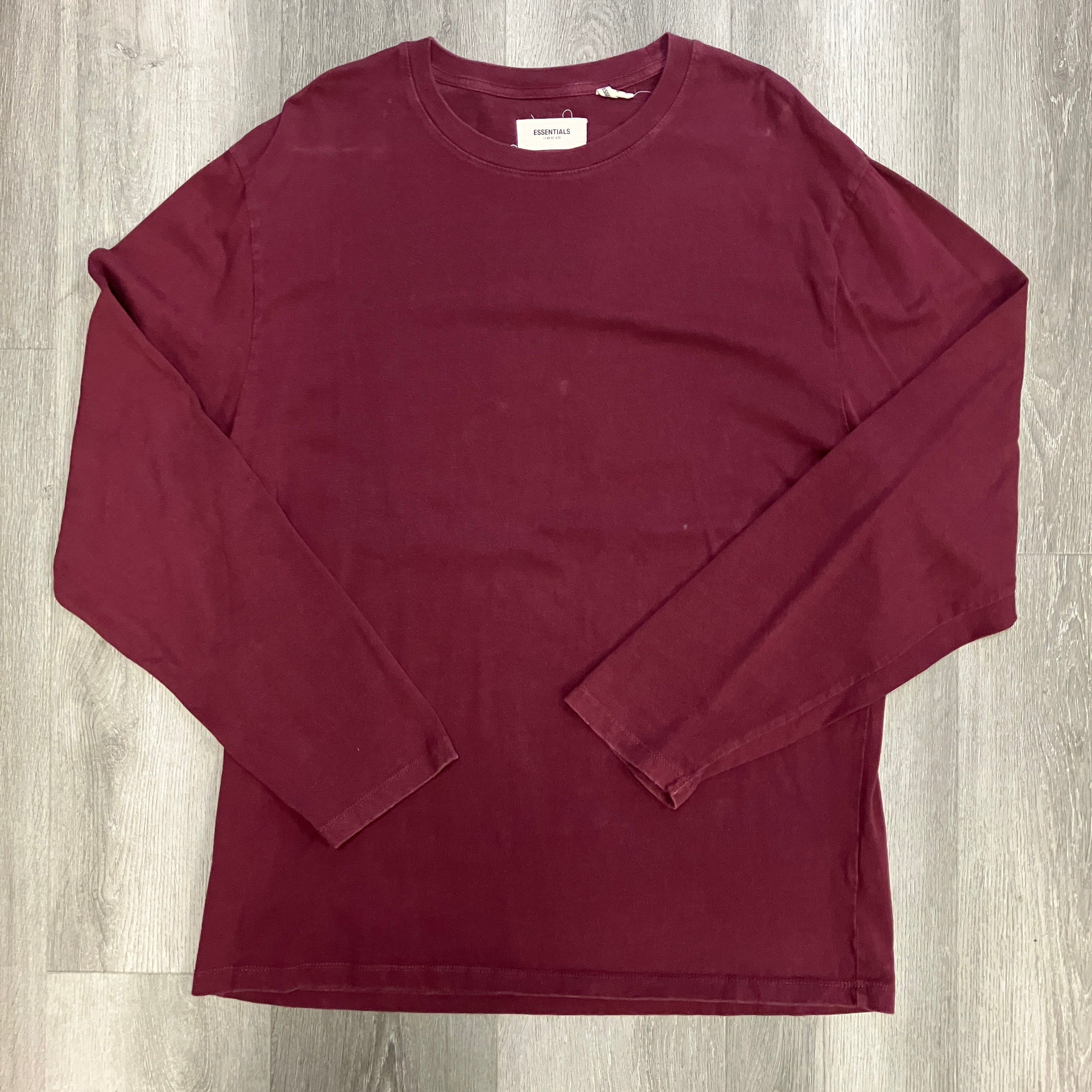 Fear of God Essentials Long Sleeve Tee Burgundy