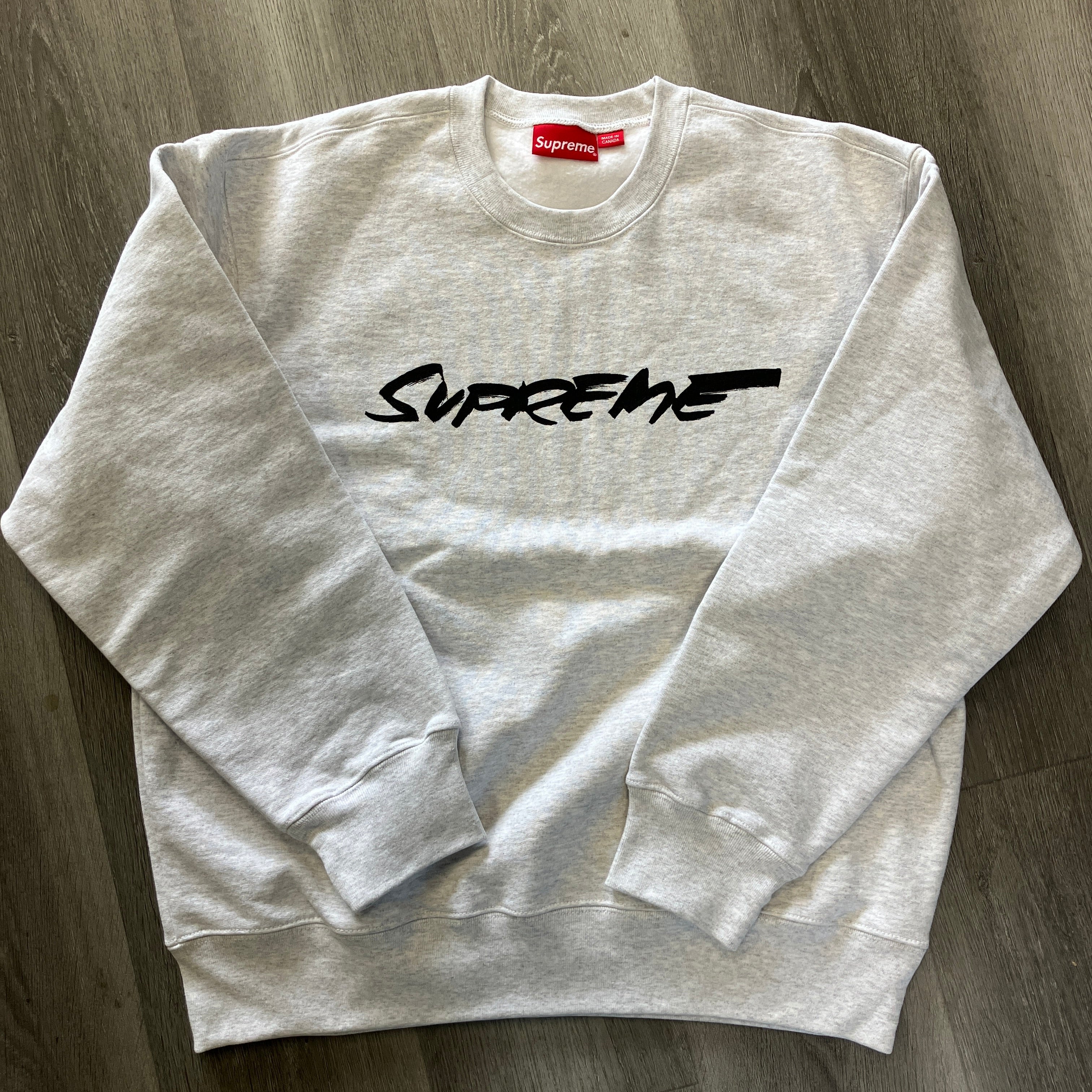 Supreme Futura Logo Crewneck Ash Grey