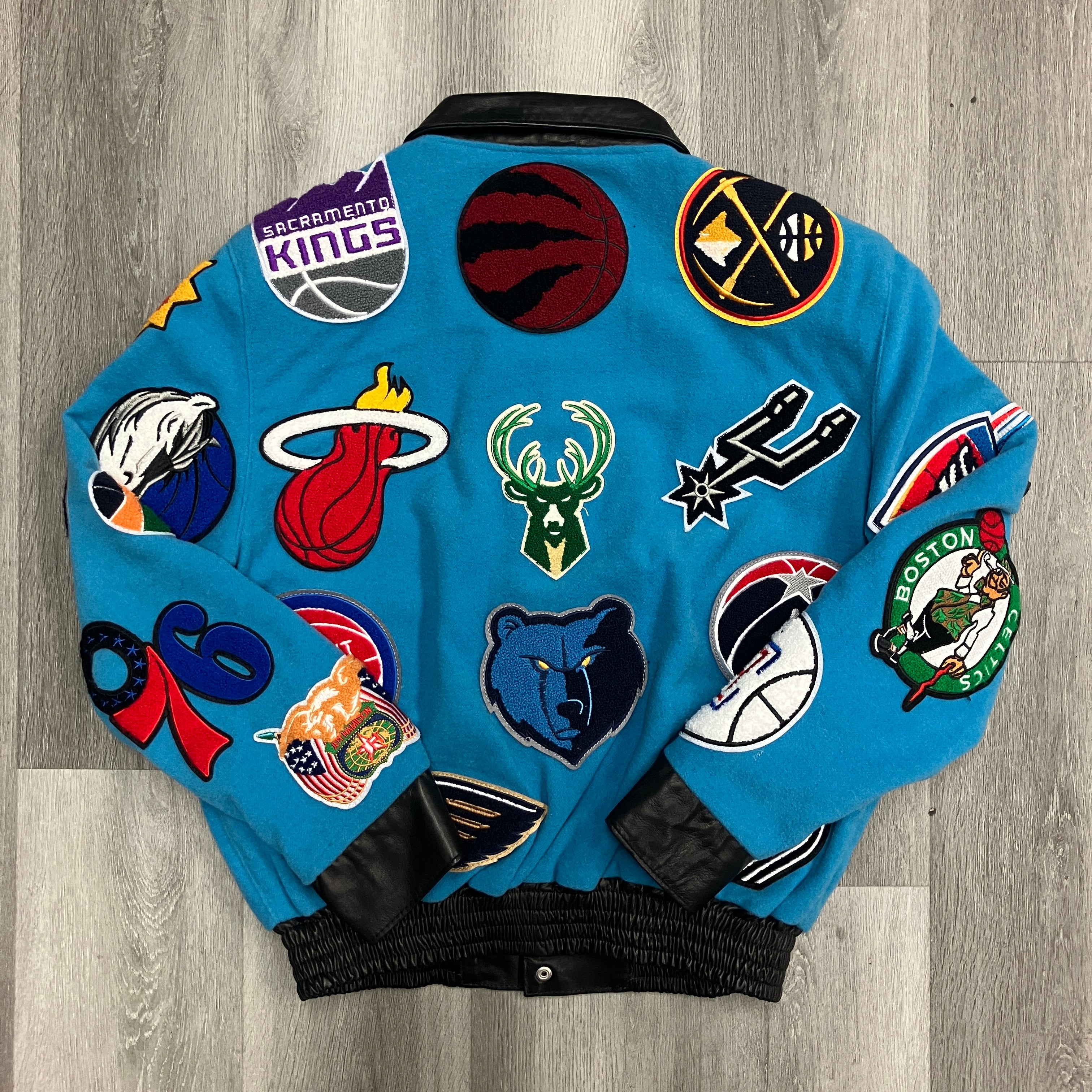 Jeff Hamilton Varsity NBA Patch Jacket Blue