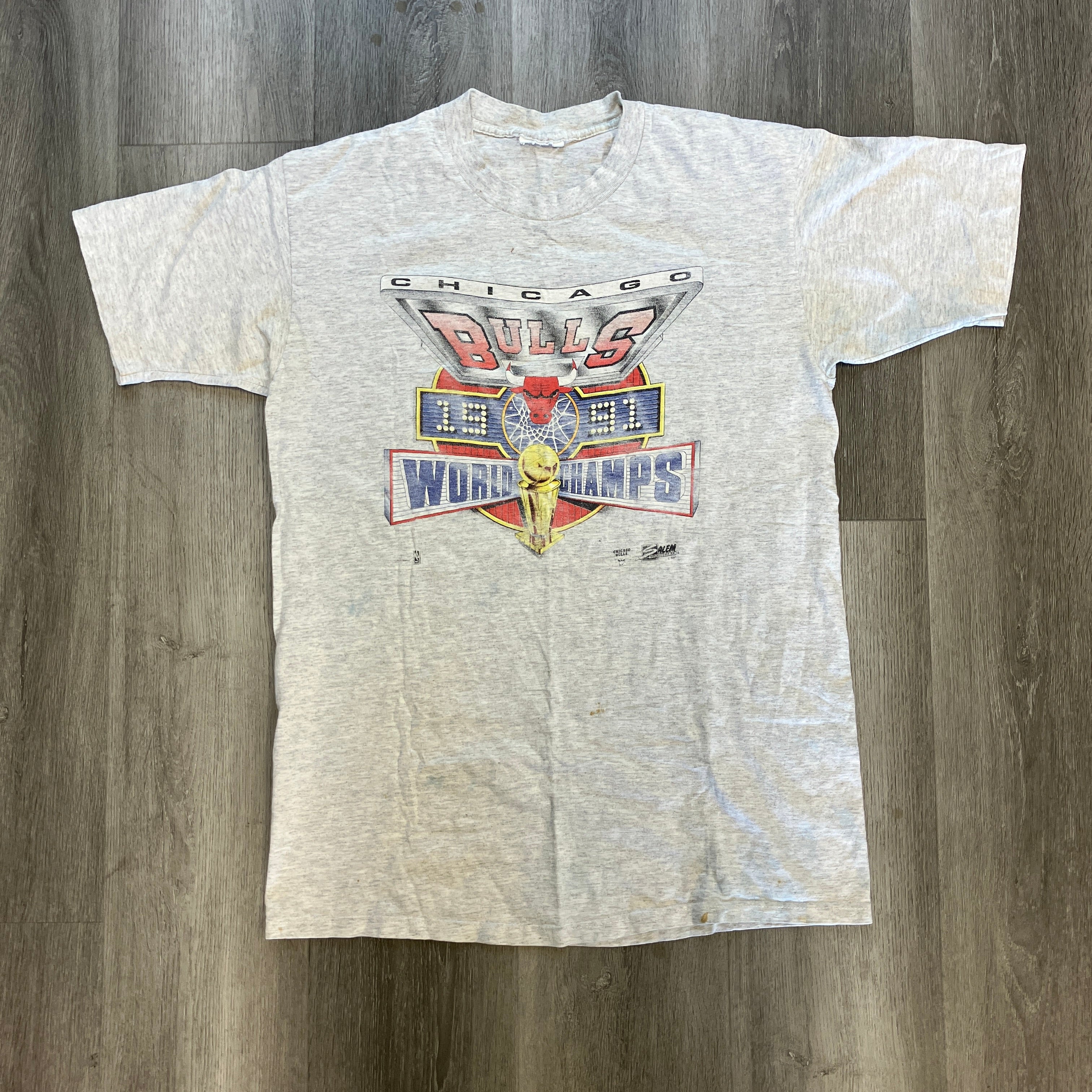 Vintage 1991 Chicago Bulls World Champions T Shirt