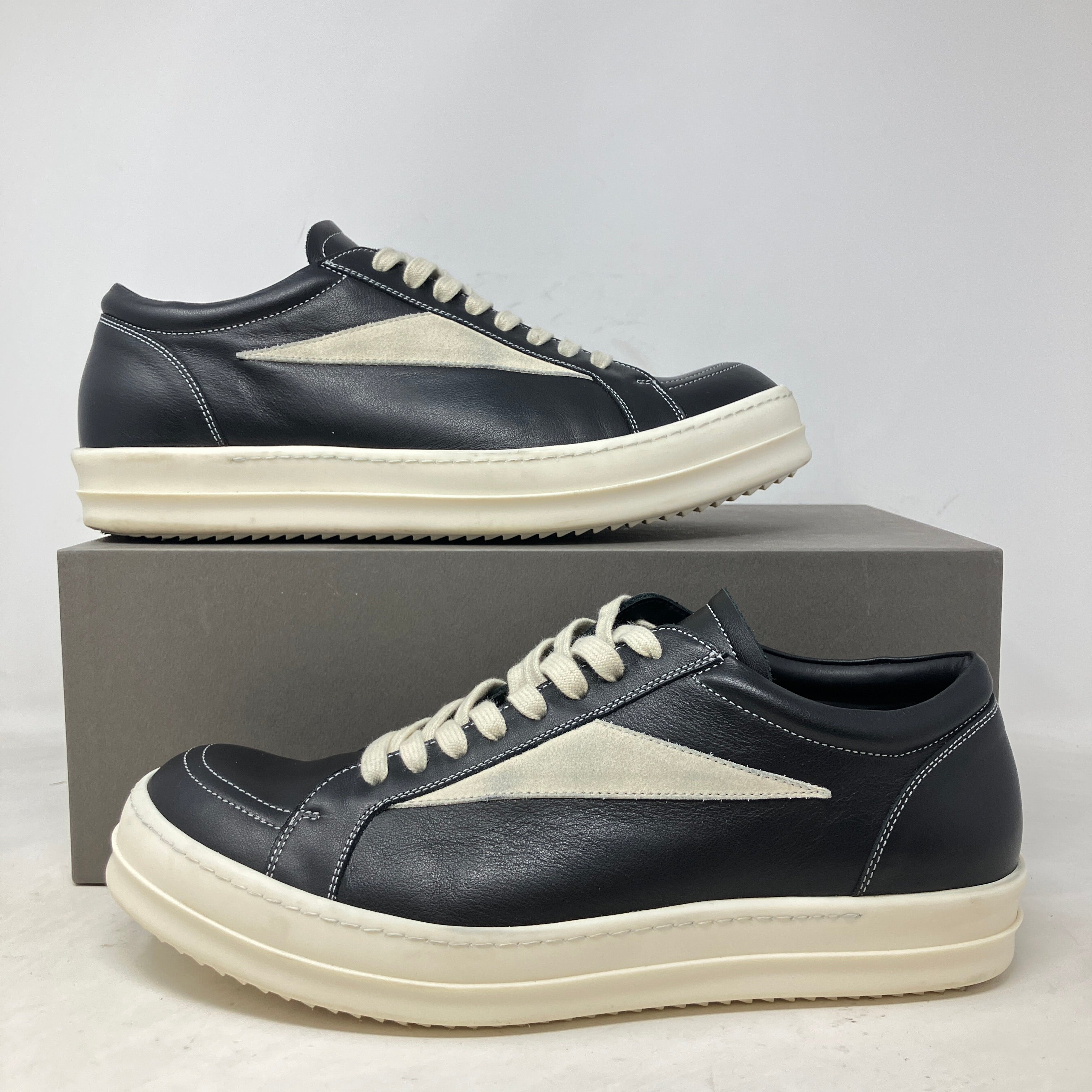 Rick Owens Vintage Leather Sneaker Black Milk