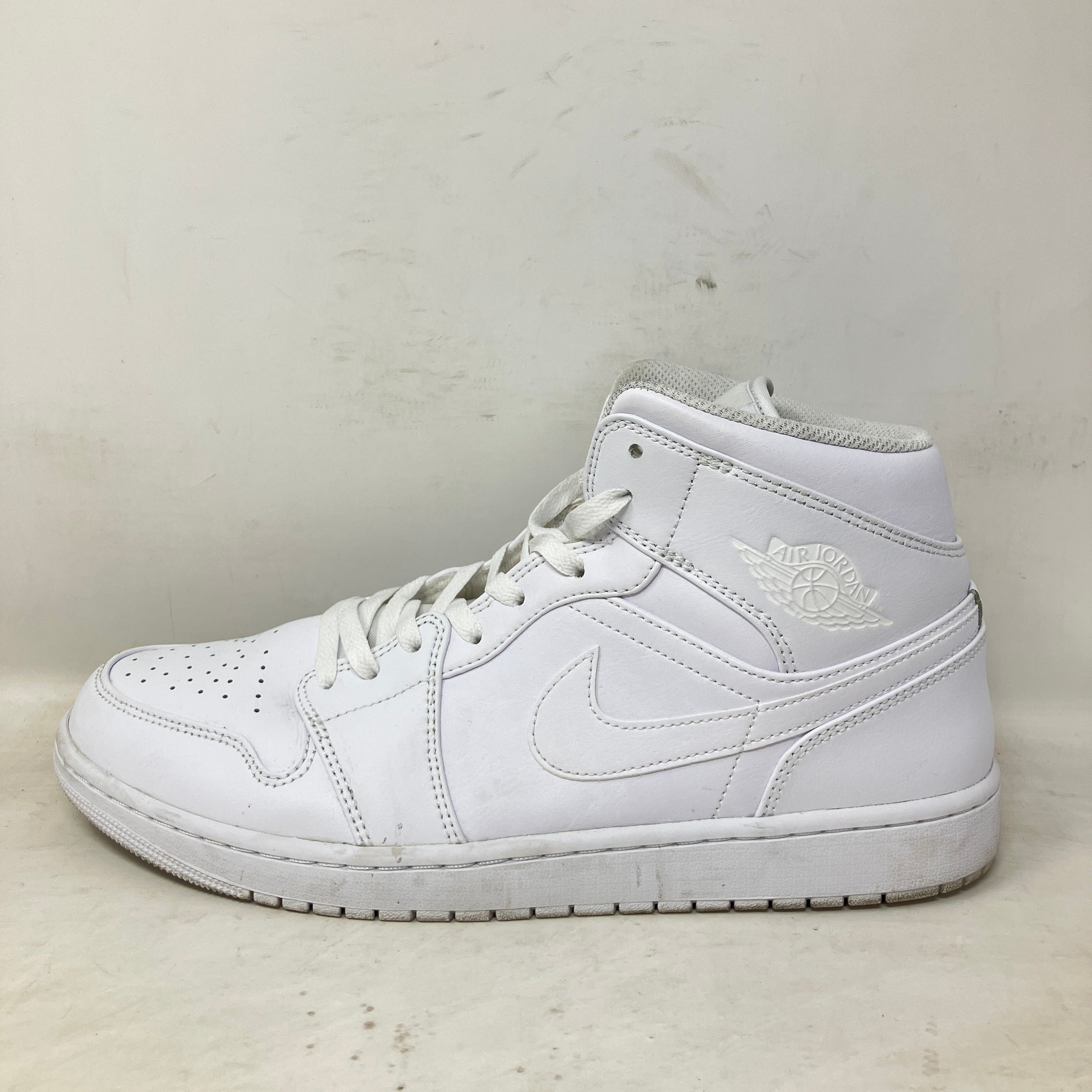 Jordan 1 Mid Triple White