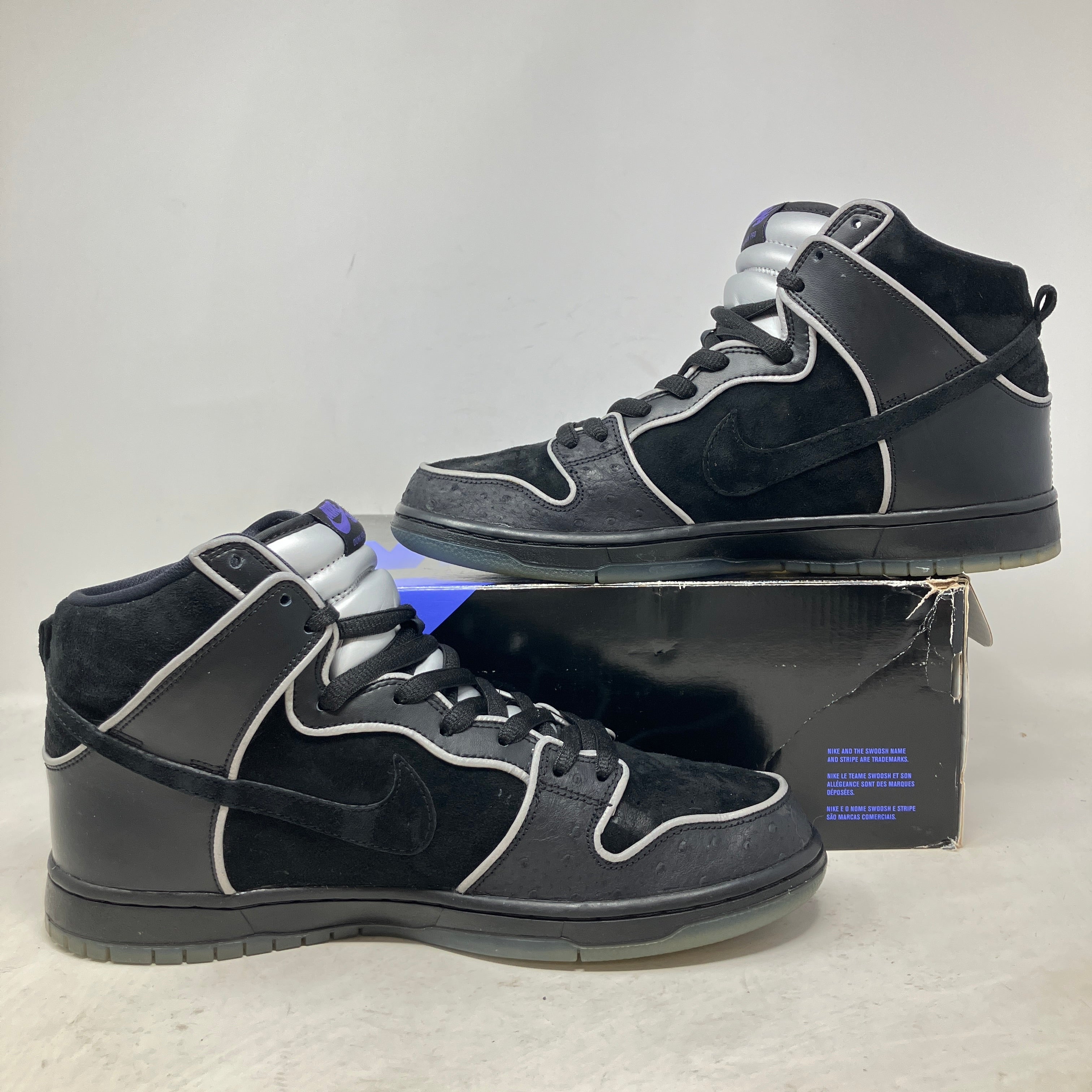 Nike SB Dunk High Black Purple Box